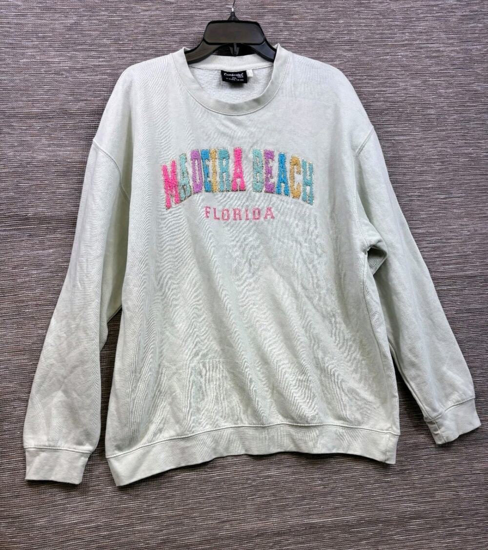Comfortex USA Madeira Beach Florida Embroidered Graphic Sweatshirt Size 2XL